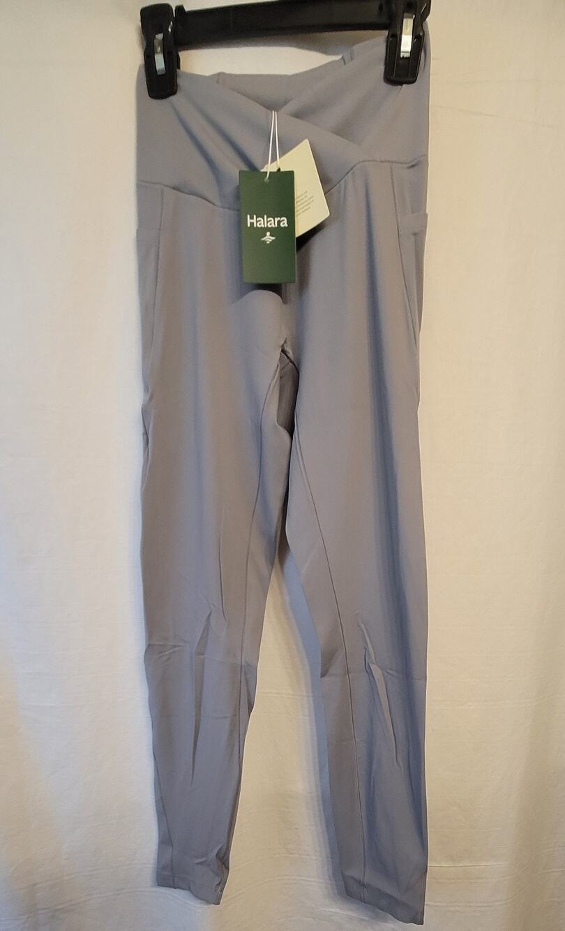 NWT Halara High Waisted Flare Leggings S Petite Gray 7/8 Length Yoga Pants